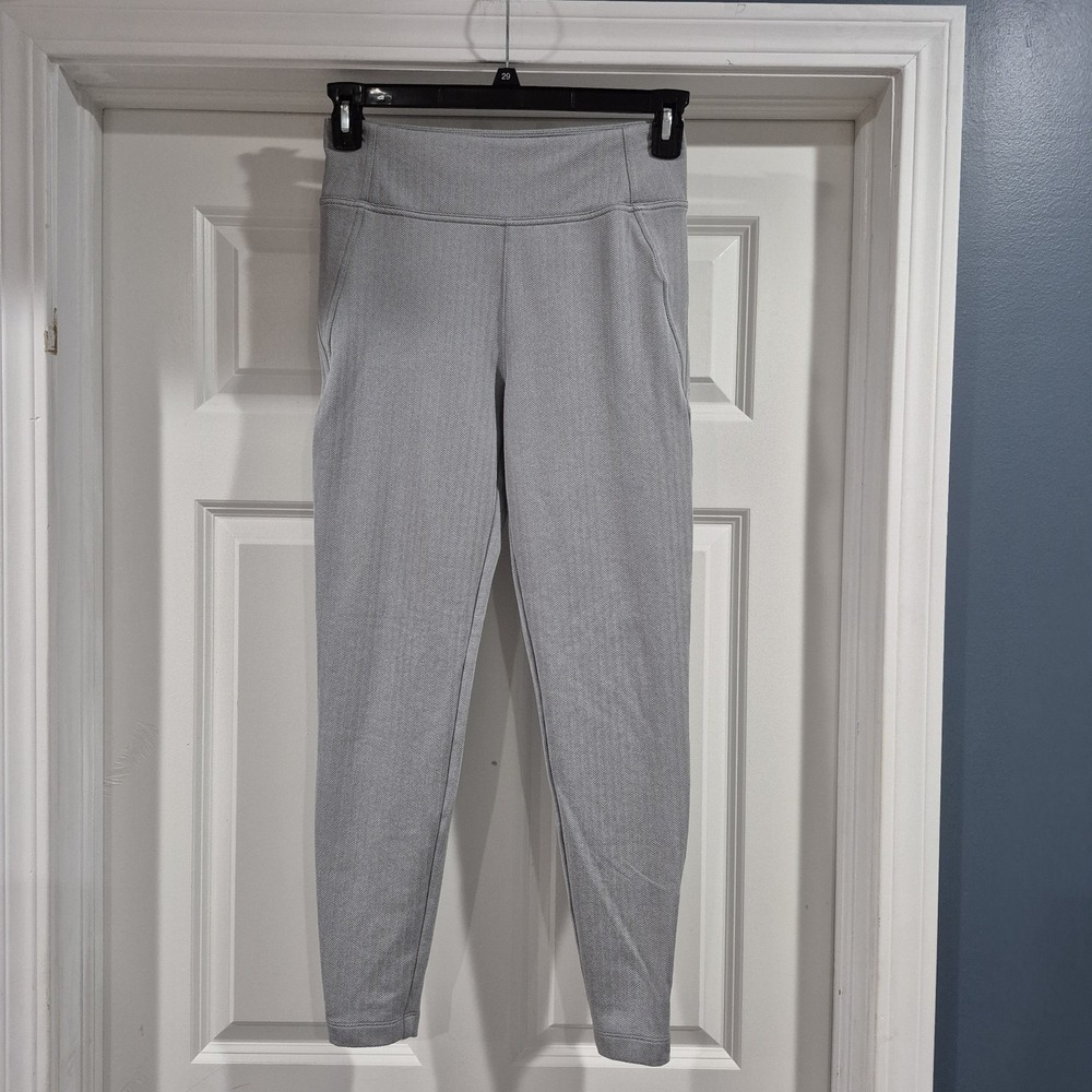 Athleta Leggings Womens Small Gray Delancey Skyline Ankle Herringbone Office‎